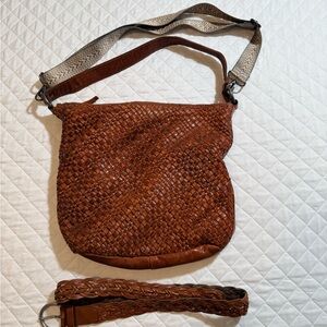 Stylish Brown Woven Shoulder Bag